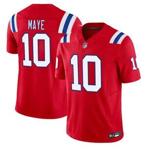 Mens Youths Optional For Drake Maye Red Vapor Stitched Jersey